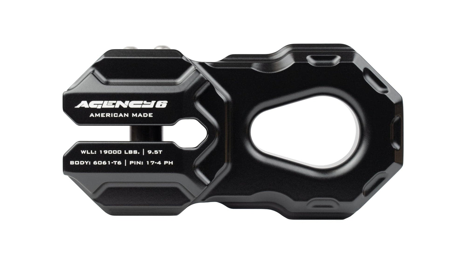 Agency6.com Off Road Adventure Agency 6™ Billet Winch Shackle - Black