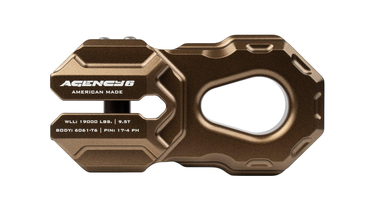 Agency6.com Off Road Adventure Agency 6™ Billet Winch Shackle - Bronze