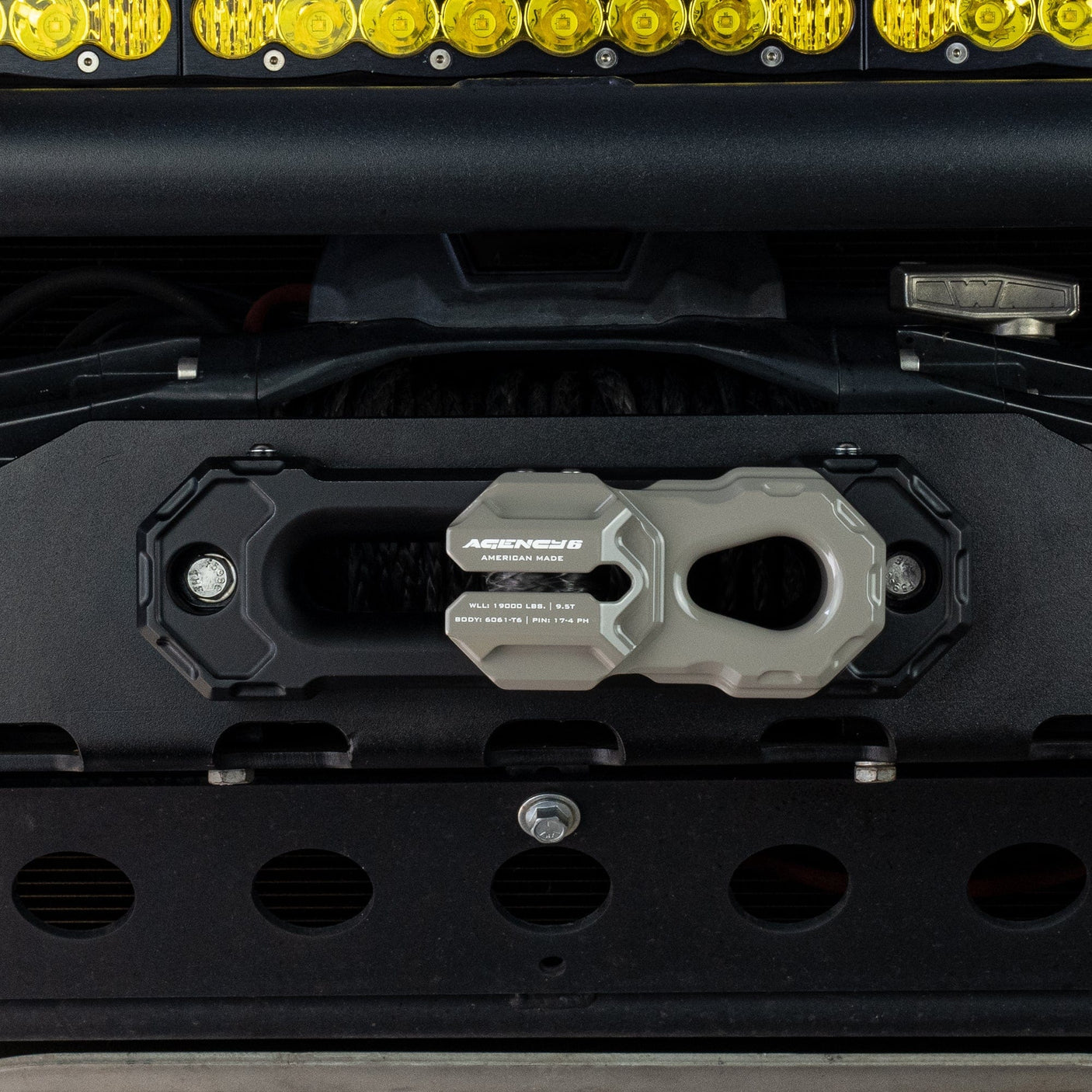 Agency6.com Off Road Adventure Agency 6™ Billet Winch Shackle - Earth Grey