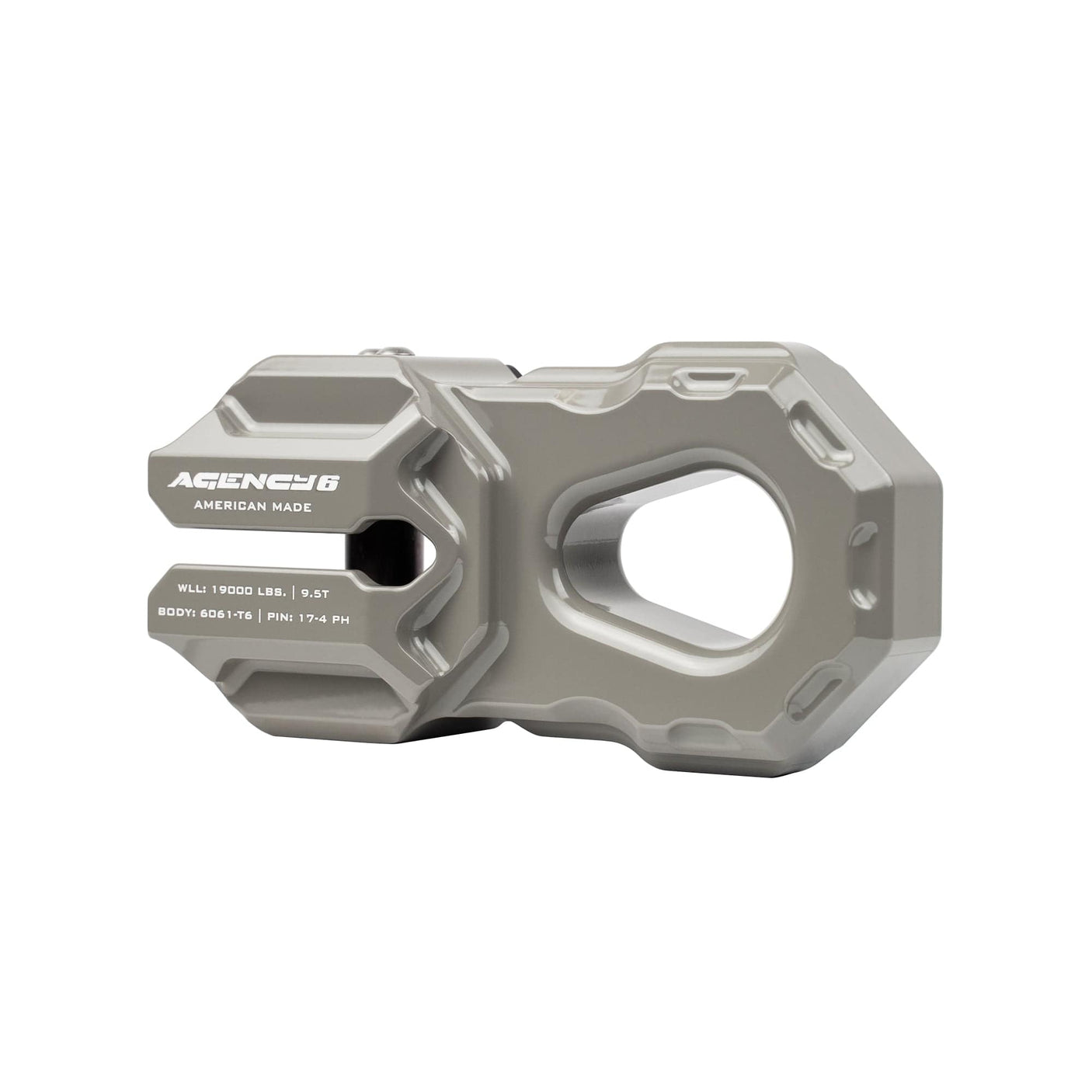 Agency6.com Off Road Adventure Agency 6™ Billet Winch Shackle - Earth Grey