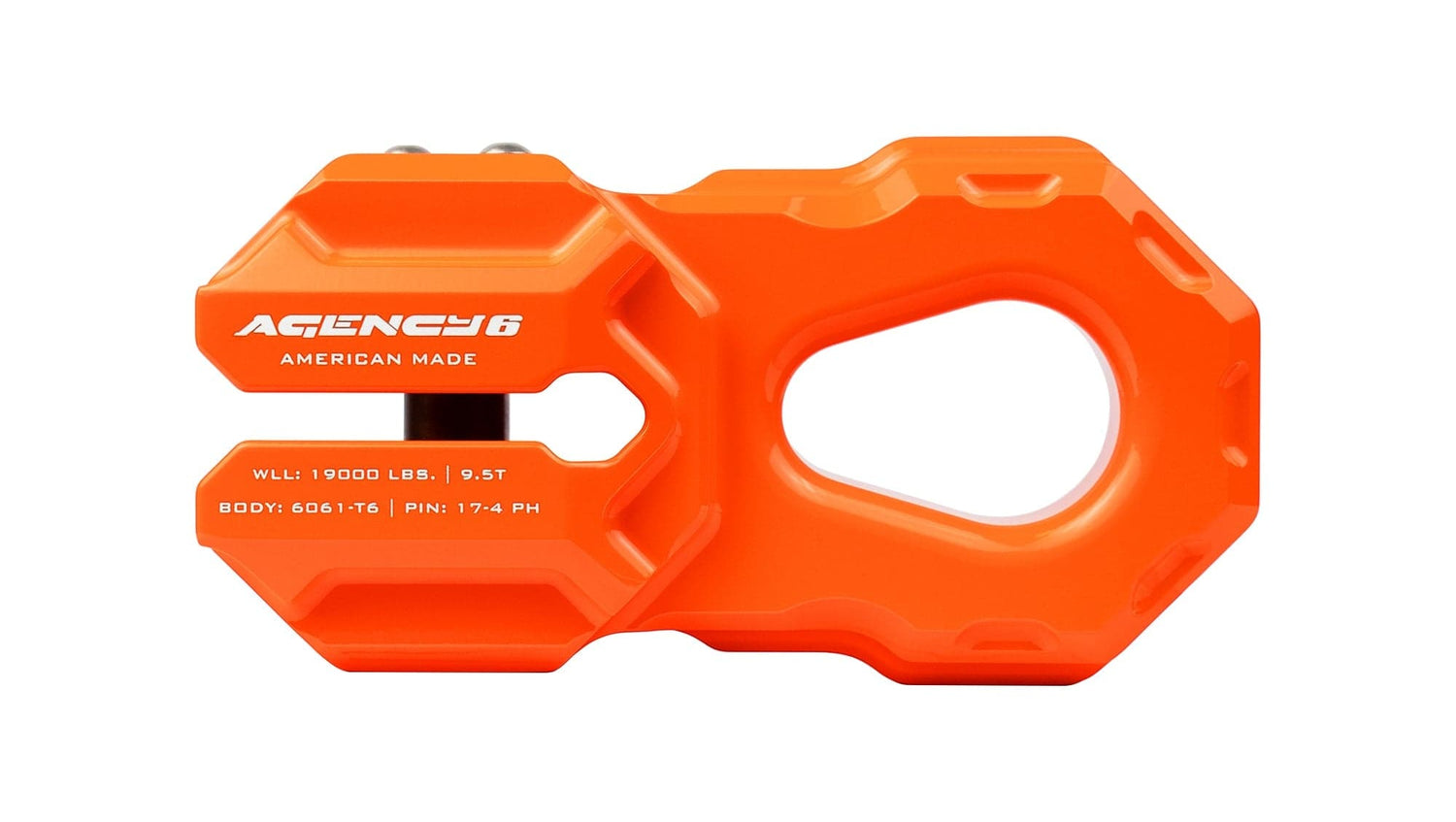 Agency6.com Off Road Adventure Agency 6™ Billet Winch Shackle - Orange
