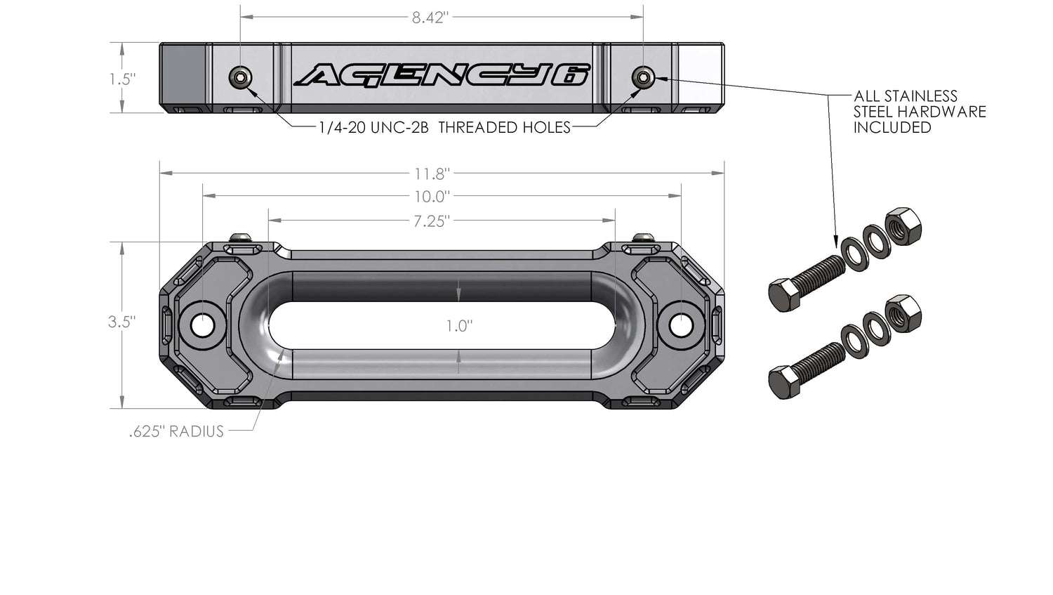 Agency6.com Off Road Adventure Agency 6™ Fairlead (1.5" Thick) - Red