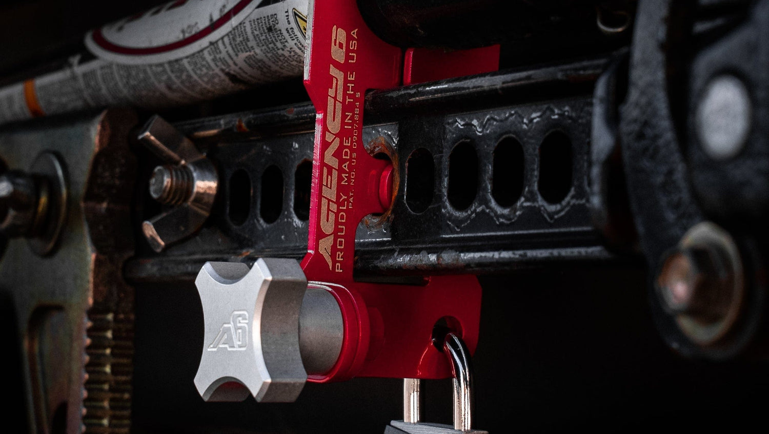 Agency6.com Off Road Adventure Agency 6™ Jack Handle Keeper for Hi-Lift Jacks - (Red)