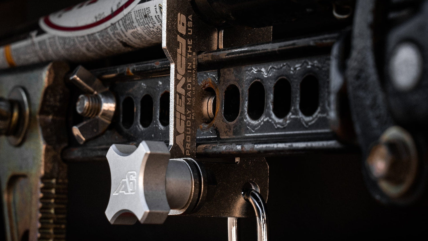Agency6.com Off Road Adventure Agency 6™ Jack Handle Keeper for Hi-Lift Jacks - Stainless Steel (RAW)