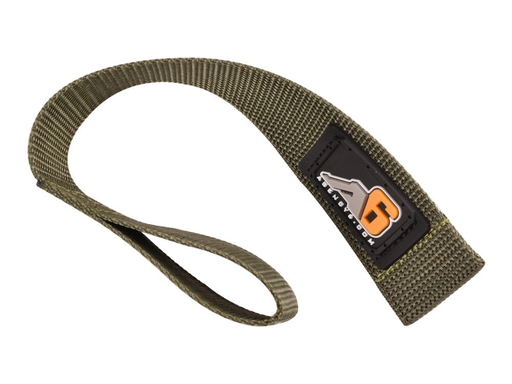 Agency6.com Off Road Adventure Olive Agency 6™ WINCH HOOK Pull Strap - 1.5 inch wide