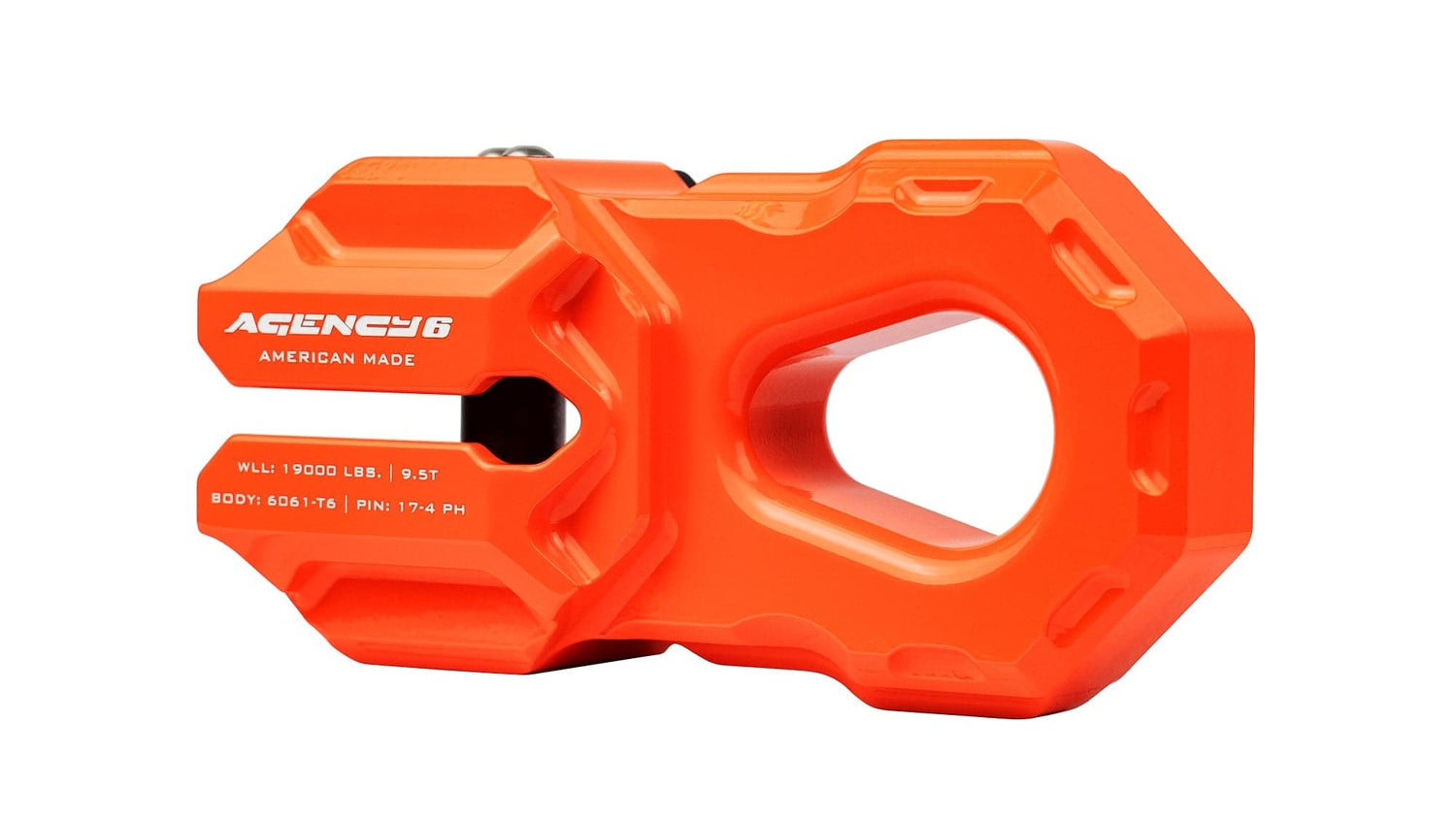 Agency6.com Orange Agency 6™ Billet Winch Shackle