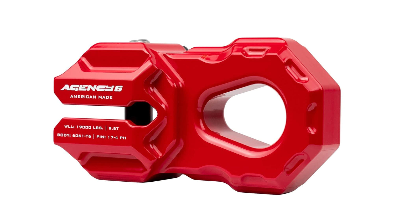 Agency6.com Red Agency 6™ Billet Winch Shackle