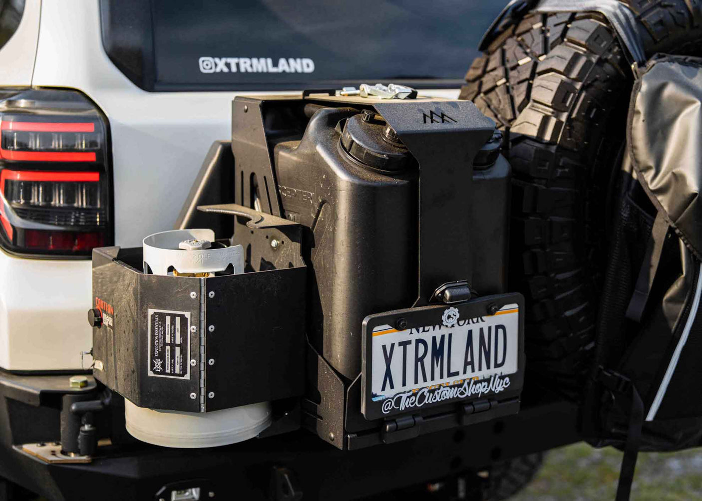 Backwoods Adventure Mods Fuel Storage Jerry's Can Holder - Dual Universal Jerry Can Carrier