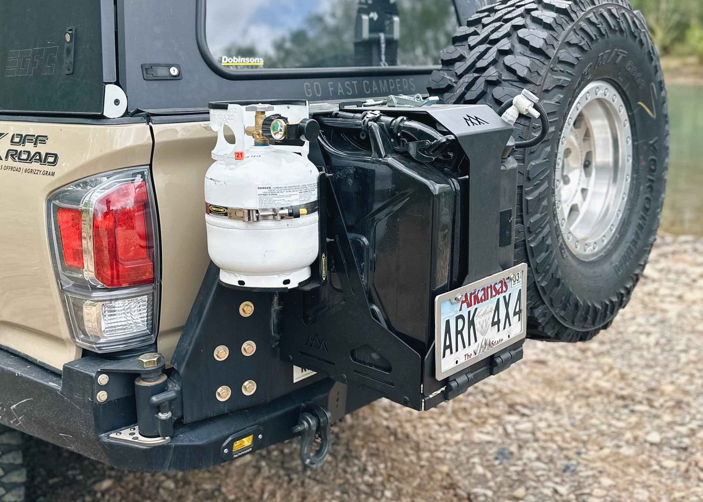 Backwoods Adventure Mods Fuel Storage Jerry's Can Holder - Dual Universal Jerry Can Carrier