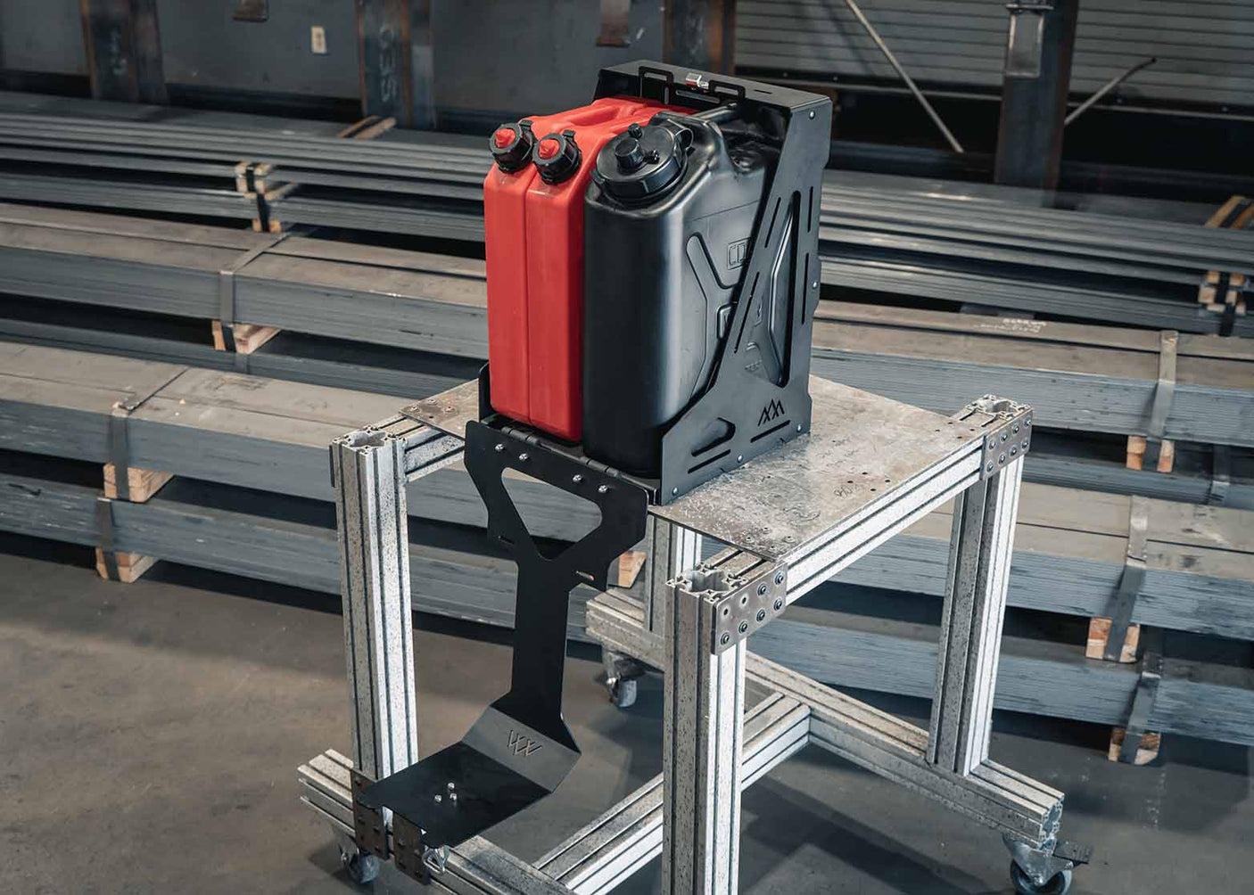 Backwoods Adventure Mods Fuel Storage Jerry's Can Holder - Dual Universal Jerry Can Carrier