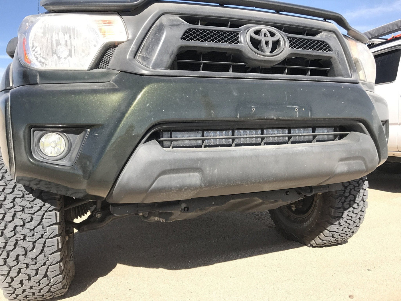Cali Raised LED LED Light Mount Kits 32" Lower Bumper Hidden LED Light Bar Brackets Kit For 2005-2015 Toyota Tacoma