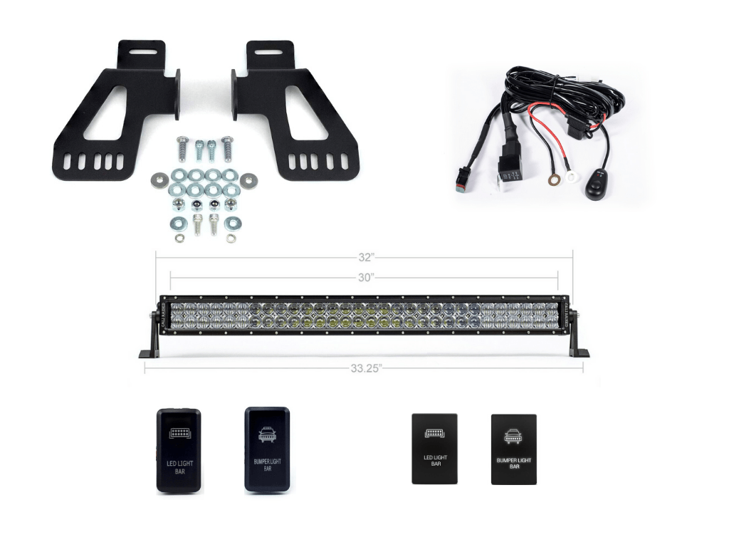 Cali Raised LED LED Light Mount Kits 32" Upper Grille LED Light Bar Brackets Kit For 2016-2023 Toyota Tacoma