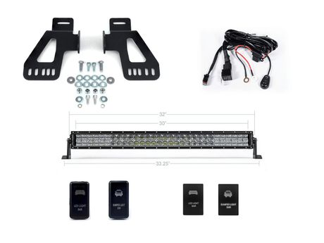 Cali Raised LED LED Light Mount Kits 32" Upper Grille LED Light Bar Brackets Kit For 2016-2023 Toyota Tacoma