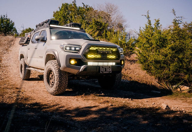 Cali Raised LED LED Light Mount Kits 32" Upper Grille LED Light Bar Brackets Kit For 2016-2023 Toyota Tacoma