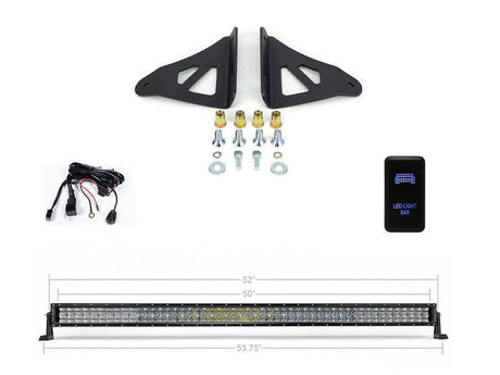 Cali Raised LED LED Light Mount Kits 52" Curved LED Light Bar Roof Brackets Kit For 2005-2023 Toyota Tacoma