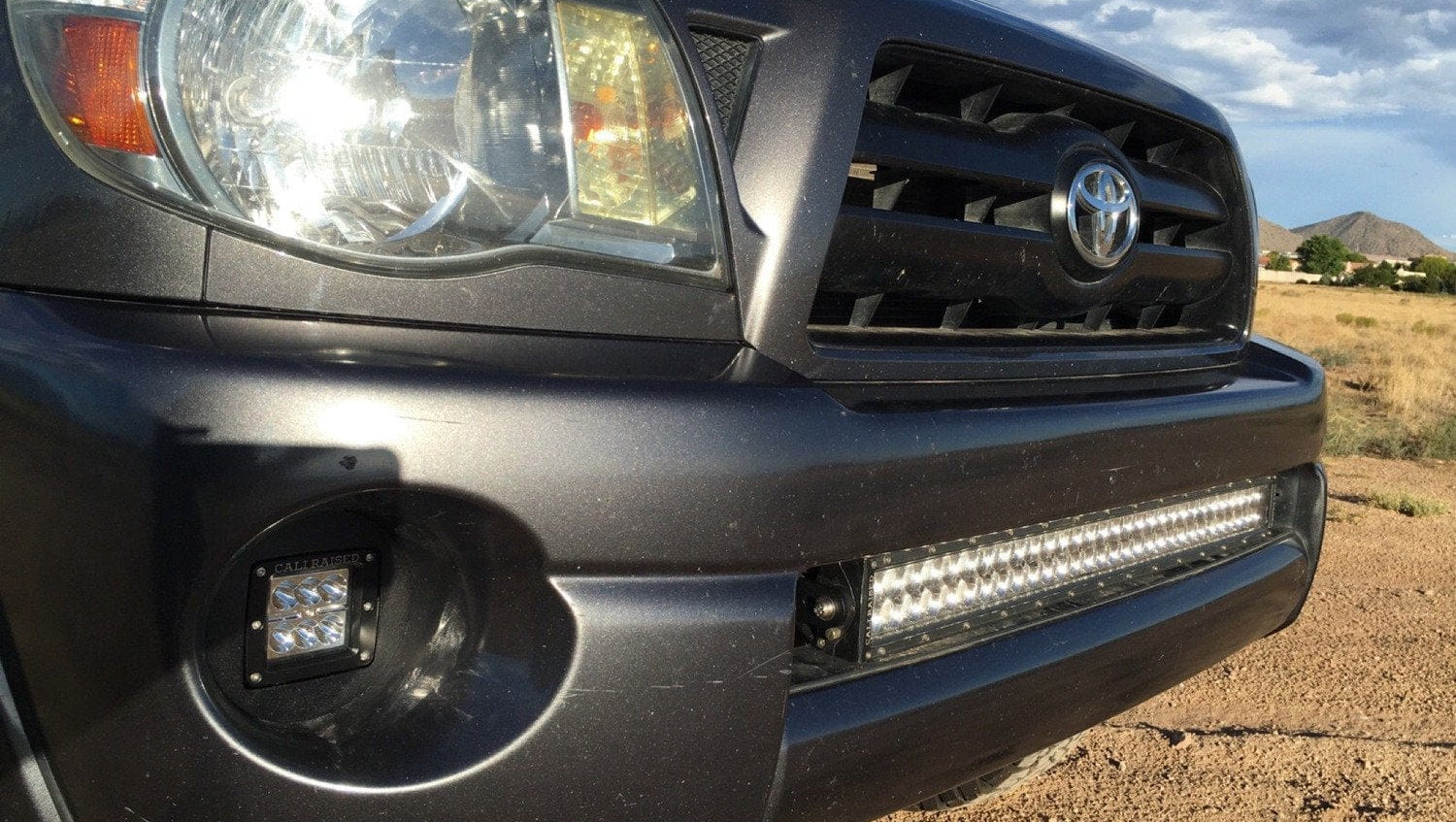 Cali Raised LED LED Light Mount Kits LED Fog Light Pod Replacements Brackets Kit For 2005-2011 Toyota Tacoma