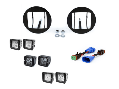 Cali Raised LED LED Light Mount Kits LED Fog Light Pod Replacements Brackets Kit For 2005-2011 Toyota Tacoma
