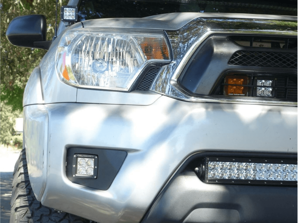 Cali Raised LED LED Light Mount Kits LED Fog Light Pod Replacements Brackets Kit For 2012-2015 Toyota Tacoma
