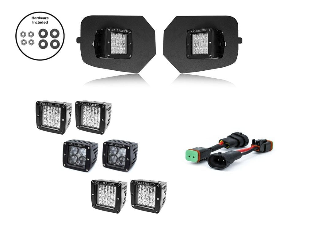 Cali Raised LED LED Light Mount Kits LED Fog Light Pod Replacements Brackets Kit For 2016-2023 Toyota Tacoma