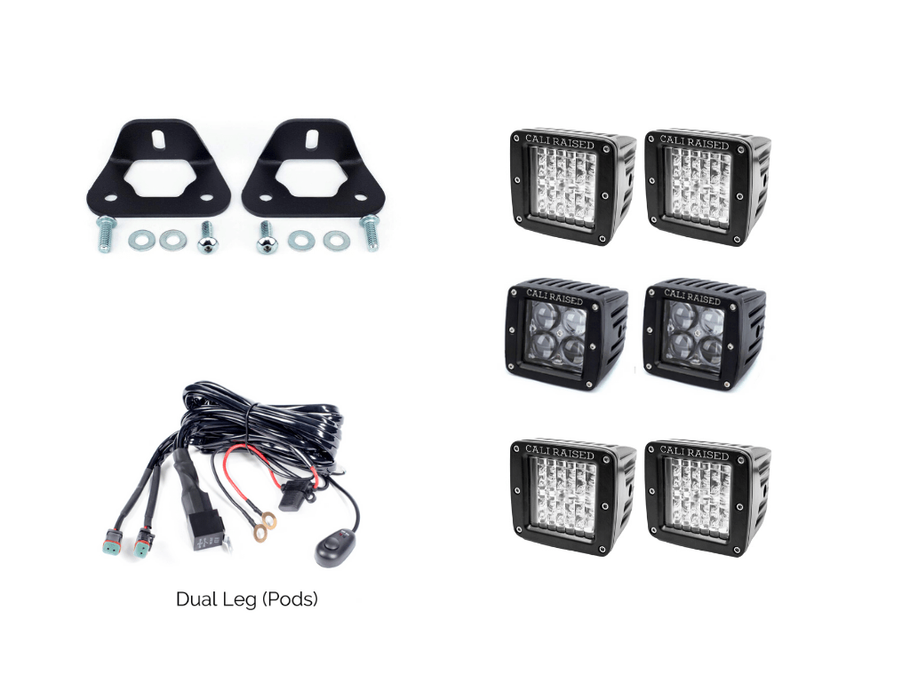 Cali Raised LED LED Light Mounts/Combos Bed Rail LED Pod Brackets Kit For Toyota Truck