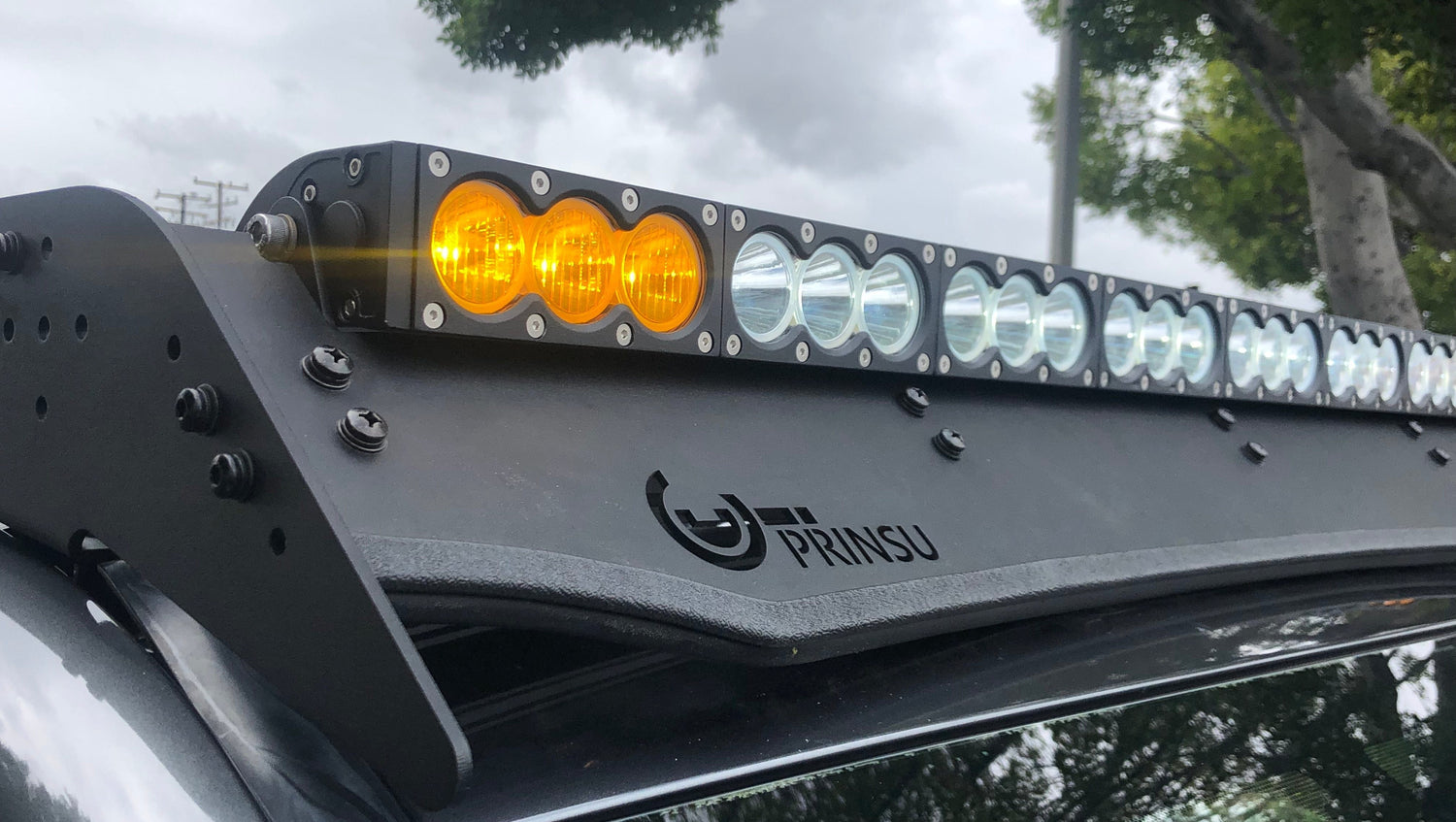 Cali Raised LED LED Light Mounts/Combos Dual Function Amber/White LED Light Bar Prinsu Mounting Bracket Kit