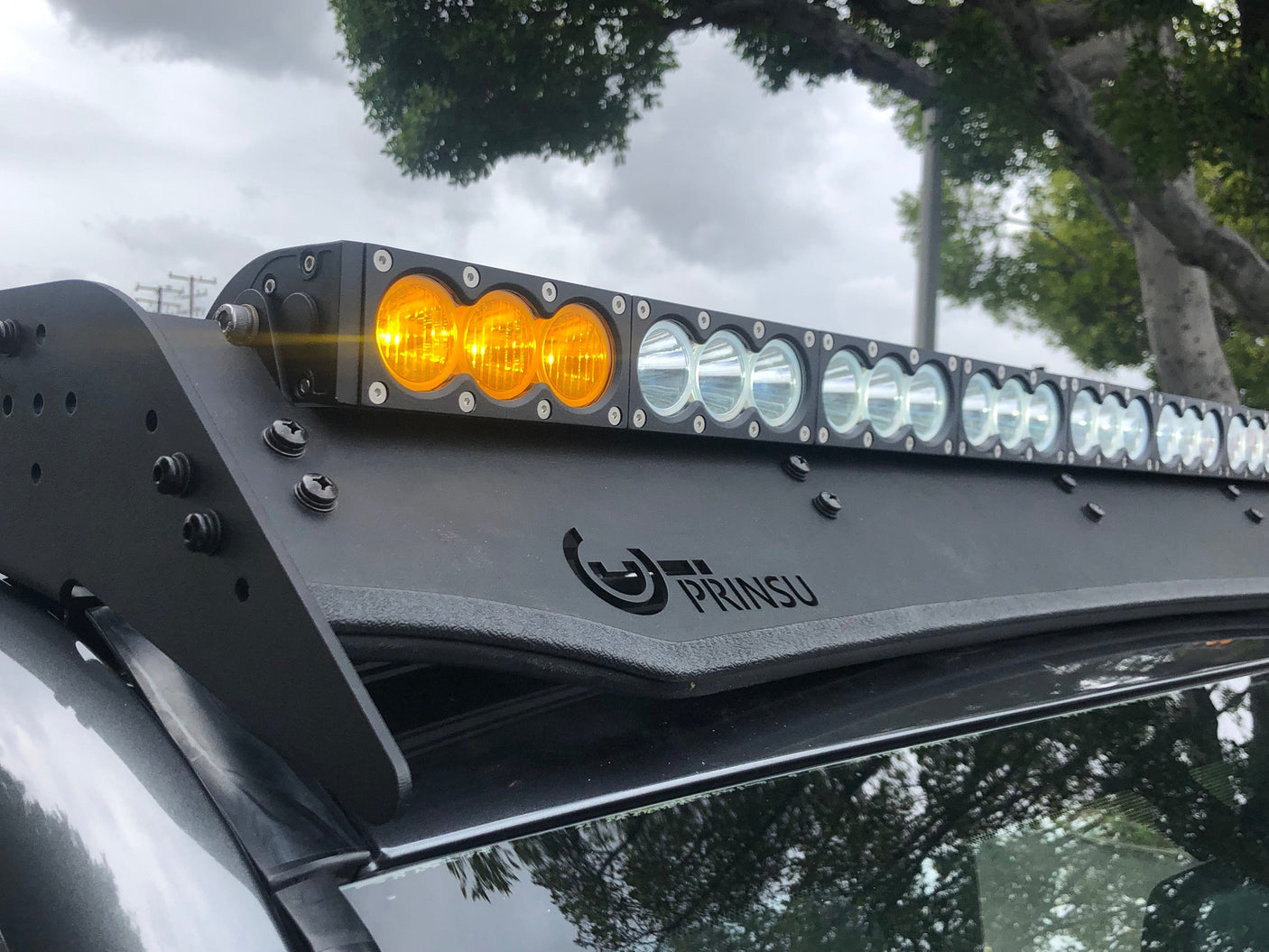 Cali Raised LED LED Light Mounts/Combos Dual Function Amber/White LED Light Bar Prinsu Mounting Bracket Kit