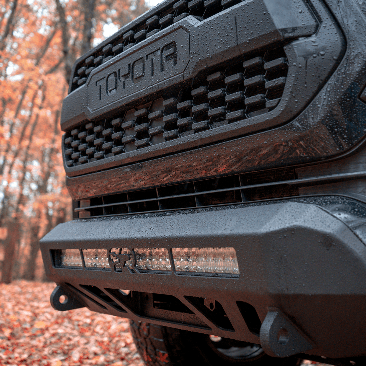Cali Raised LED Rock Sliders/Armor Stealth Bumper For 2016-2023 Tacoma