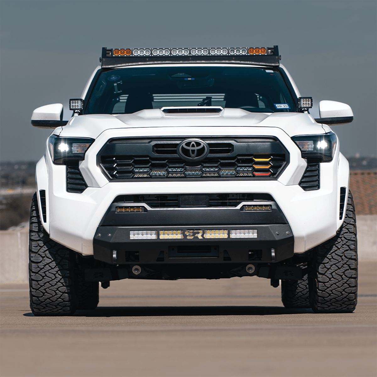 Cali Raised LED Rock Sliders/Armor Stealth Bumper For 2024+ Tacoma