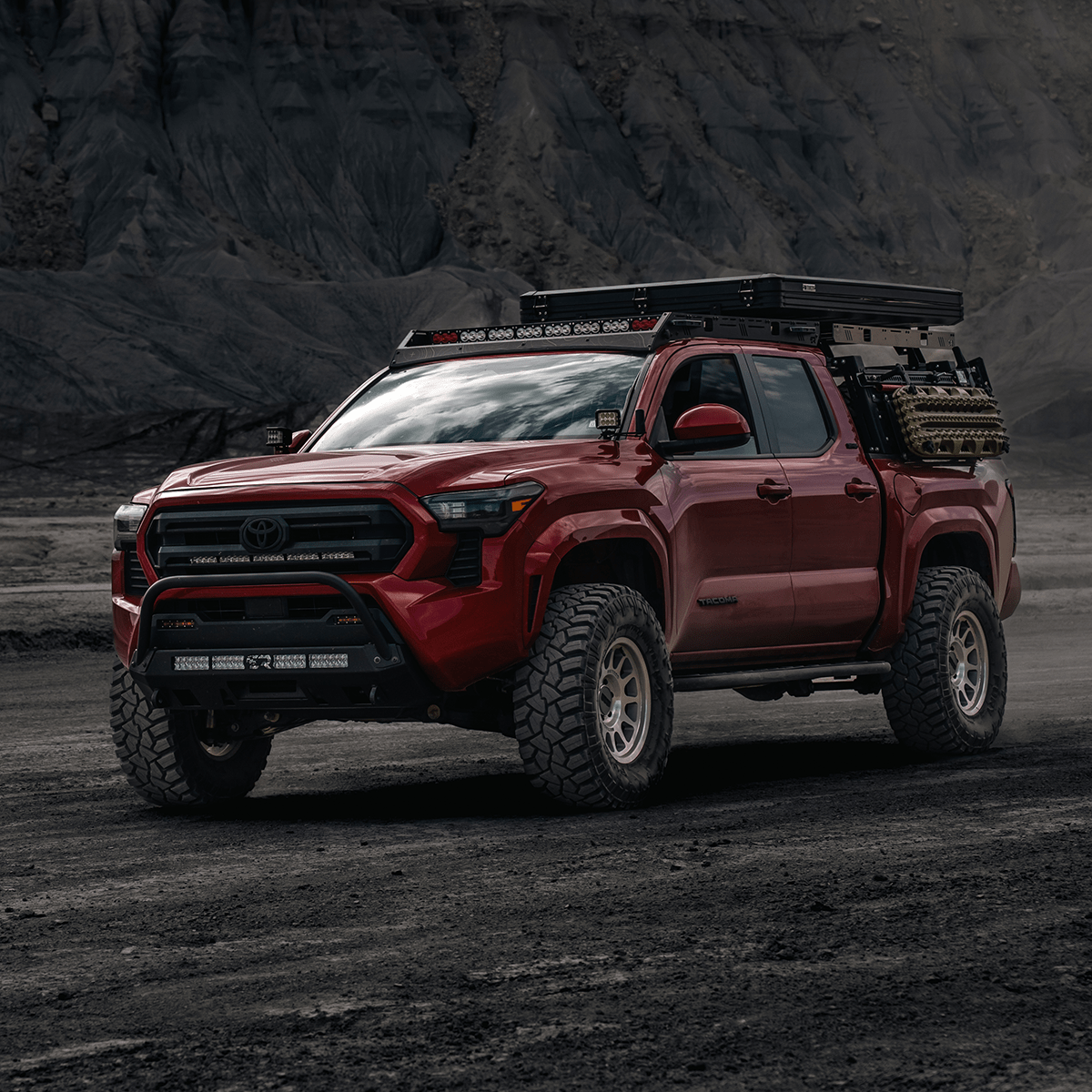 Cali Raised LED Rock Sliders/Armor Stealth Bumper For 2024+ Tacoma