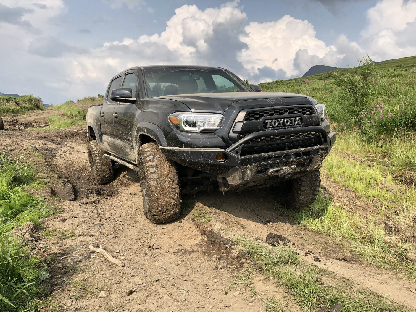 Cali Raised LED Rock Sliders/Armor Trail Edition Rock Sliders For 2005-2023 Toyota Tacoma