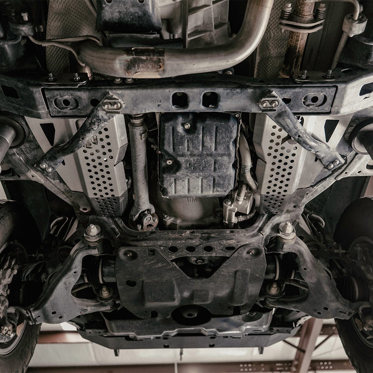 Cali Raised LED Skid Plate Catalytic Converter Shield For 2016-2023 Toyota Tacoma