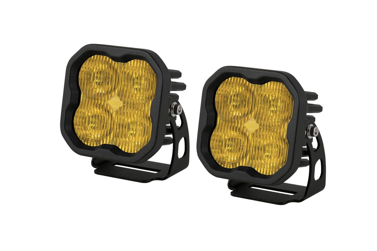 Diode Dynamics Flood / Amber Stage Series 3" SAE Yellow Sport LED Pod (Pair)