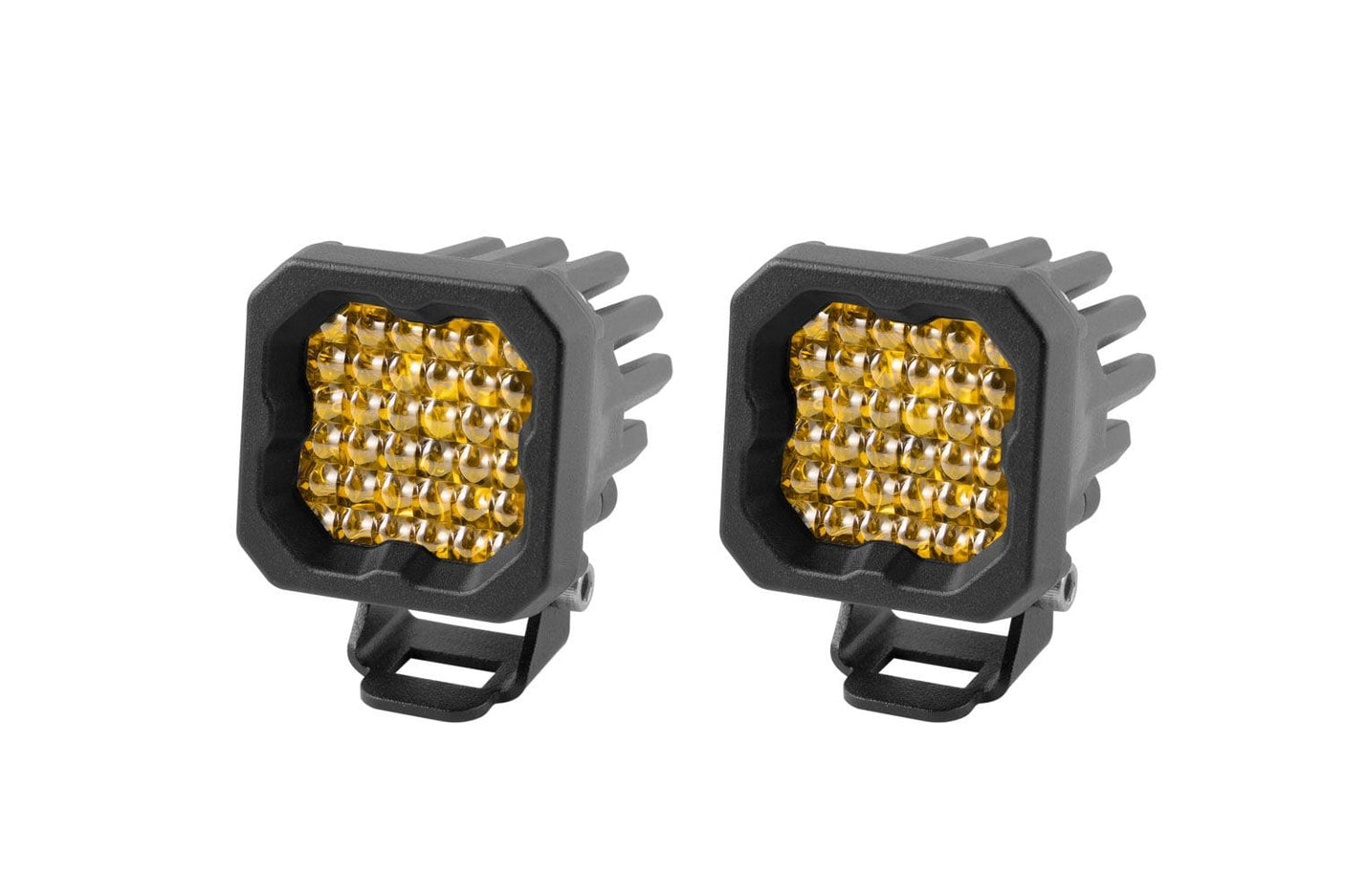 Diode Dynamics Flood / Amber Stage Series C1 Yellow Sport Standard LED Pod (Pair)
