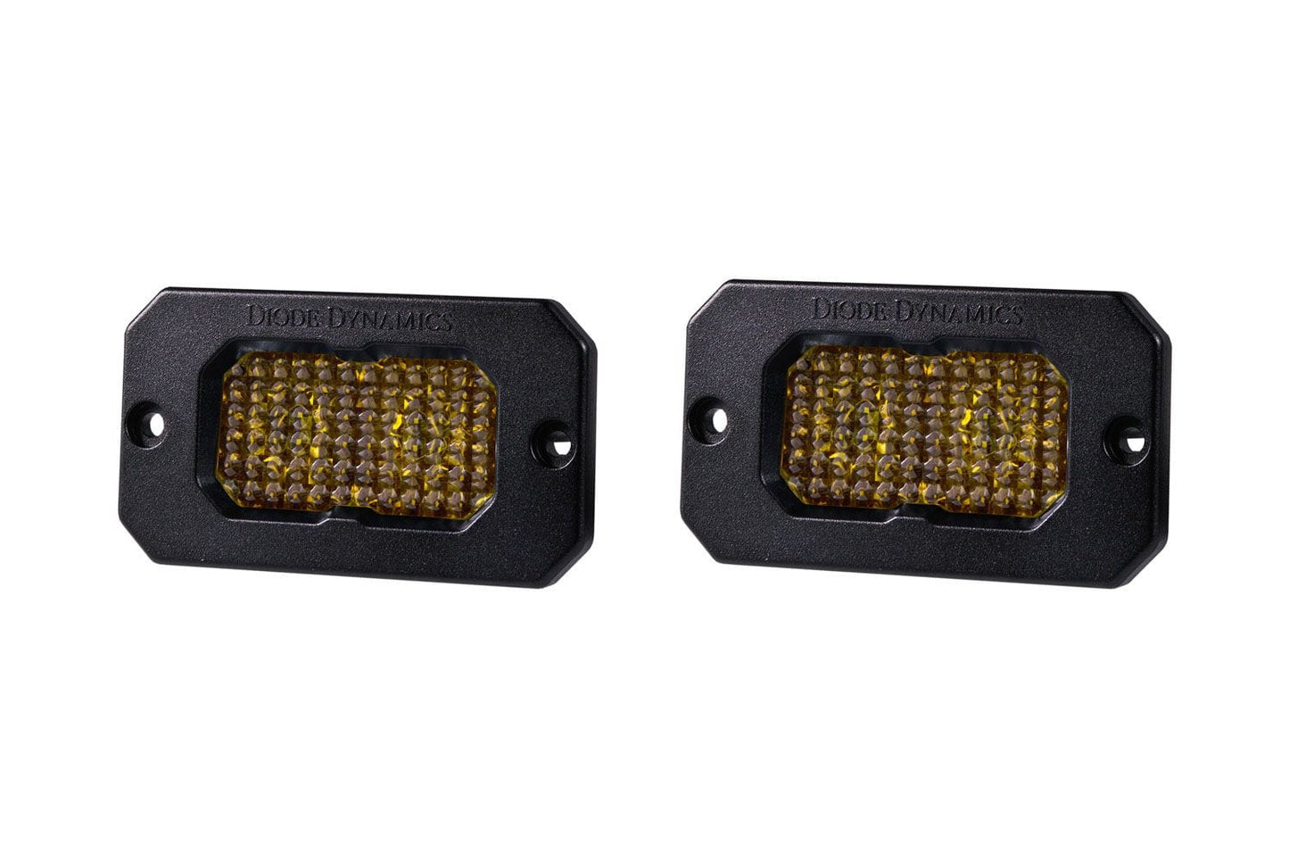 Diode Dynamics Flood Stage Series 2" SAE Yellow Pro Flush Mount LED Pod (Pair)