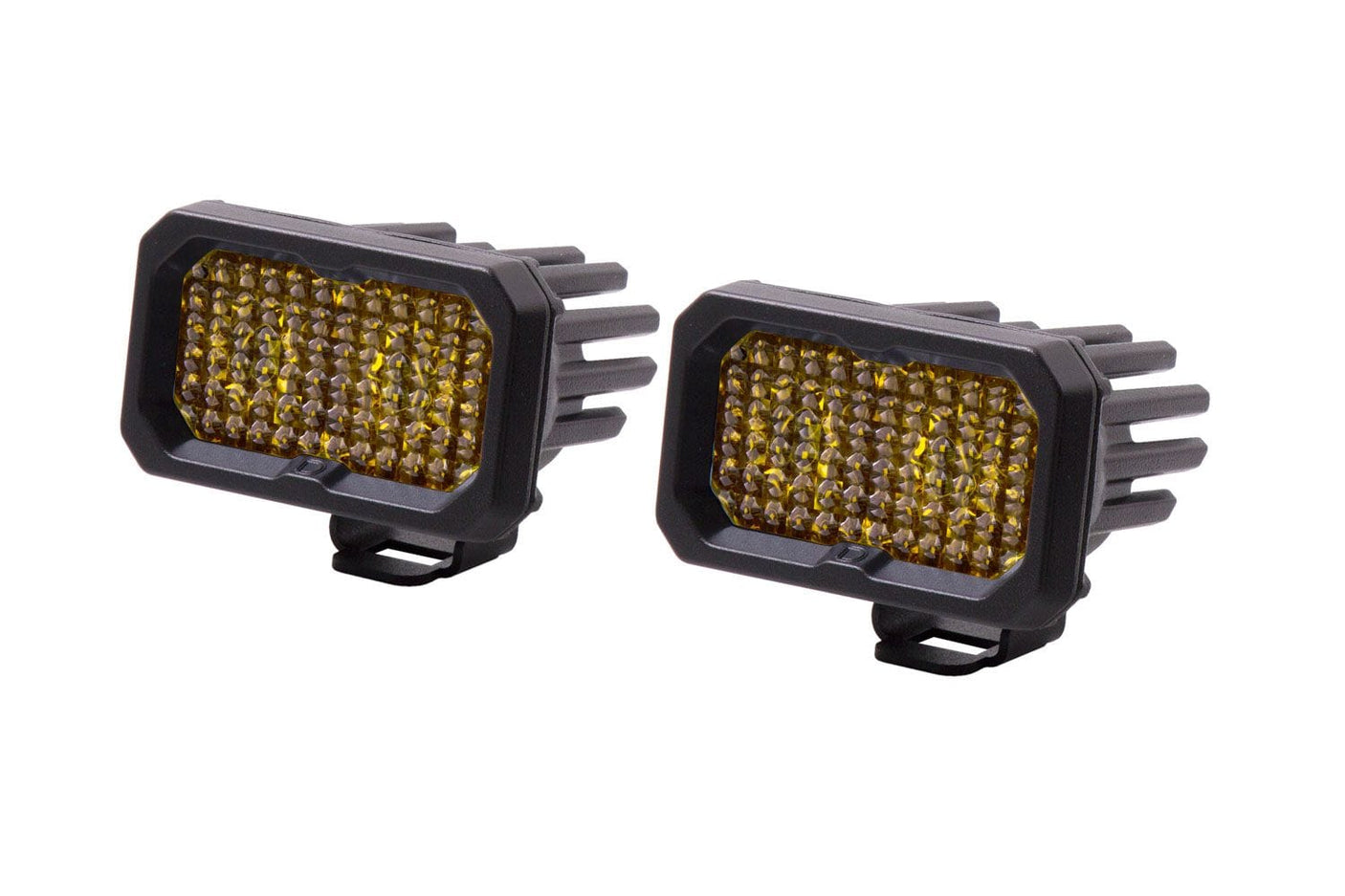 Diode Dynamics Flood Stage Series 2" SAE Yellow Sport Standard LED Pod (Pair)