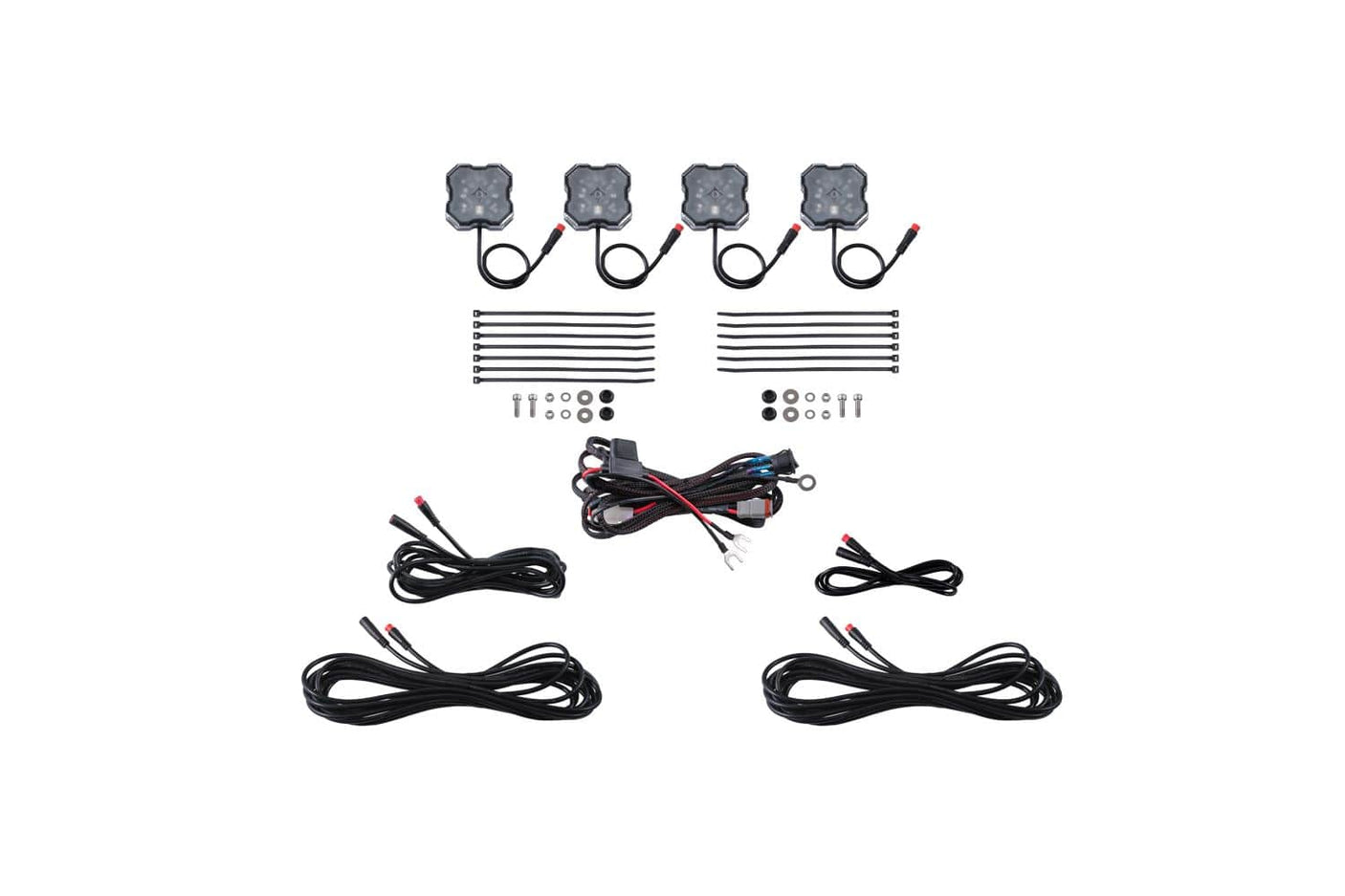 Diode Dynamics No / No Stage Series RGBW LED Rock Light Kit (4-Pack)