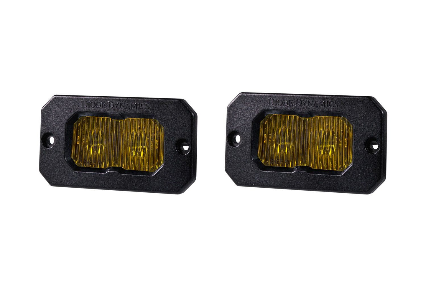 Diode Dynamics SAE Fog Stage Series 2" SAE Yellow Pro Flush Mount LED Pod (Pair)