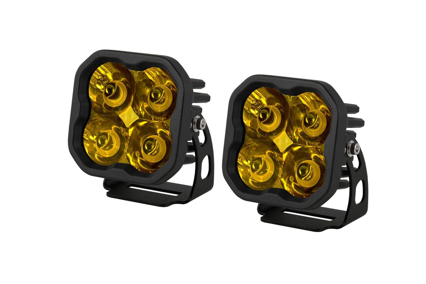 Diode Dynamics Spot / Amber Stage Series 3" SAE Yellow Sport LED Pod (Pair)