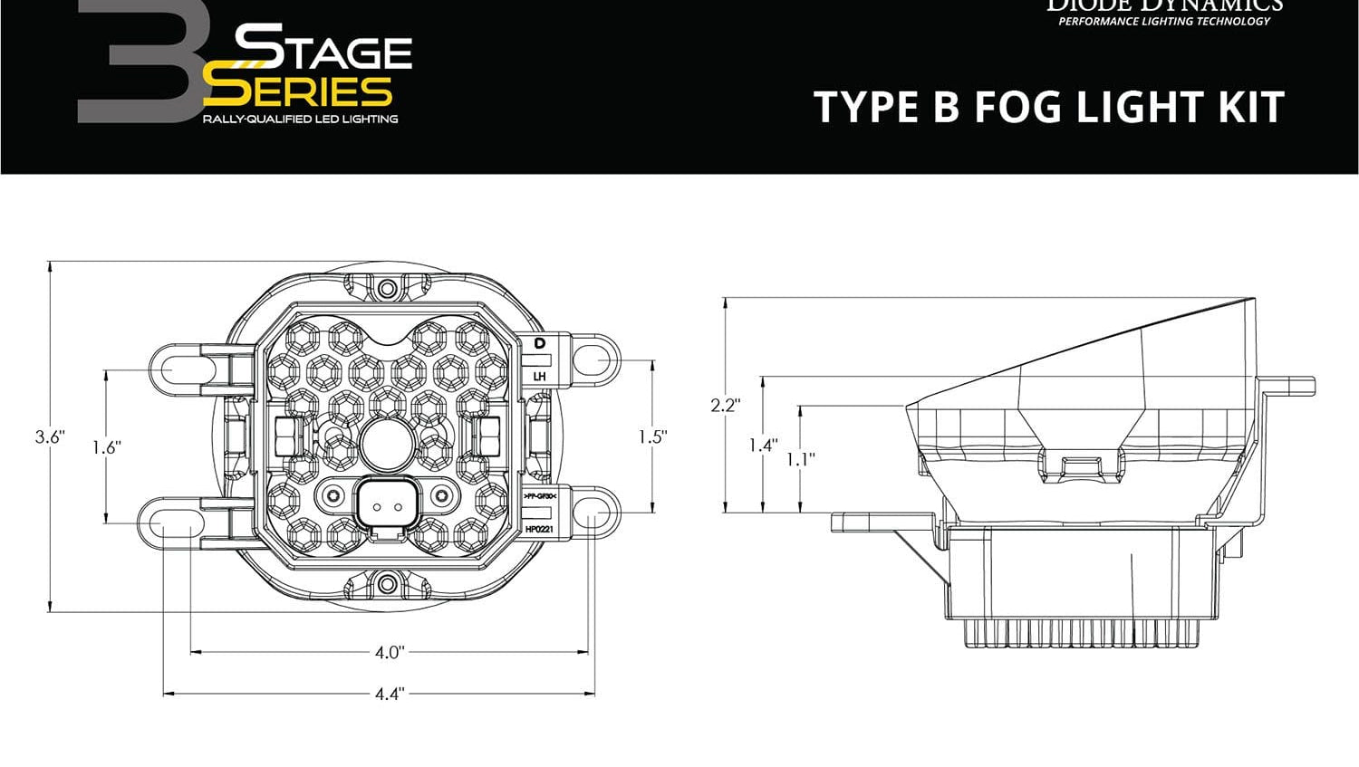 Diode Dynamics SS3 LED Fog Light Kit For 2016-2023 Toyota Tacoma