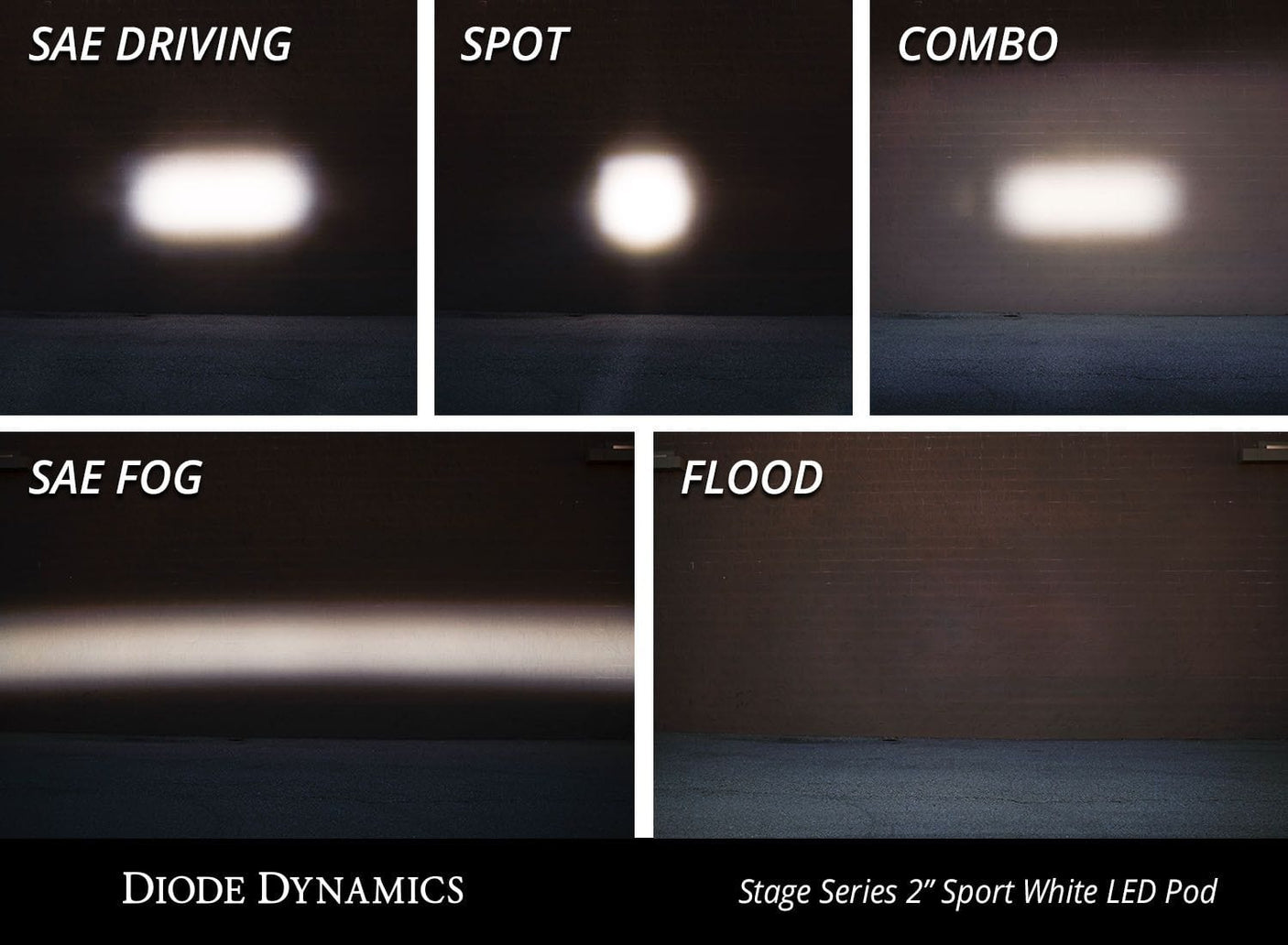 Diode Dynamics Stage Series 2" SAE/DOT White Sport Standard LED Pod (Pair)