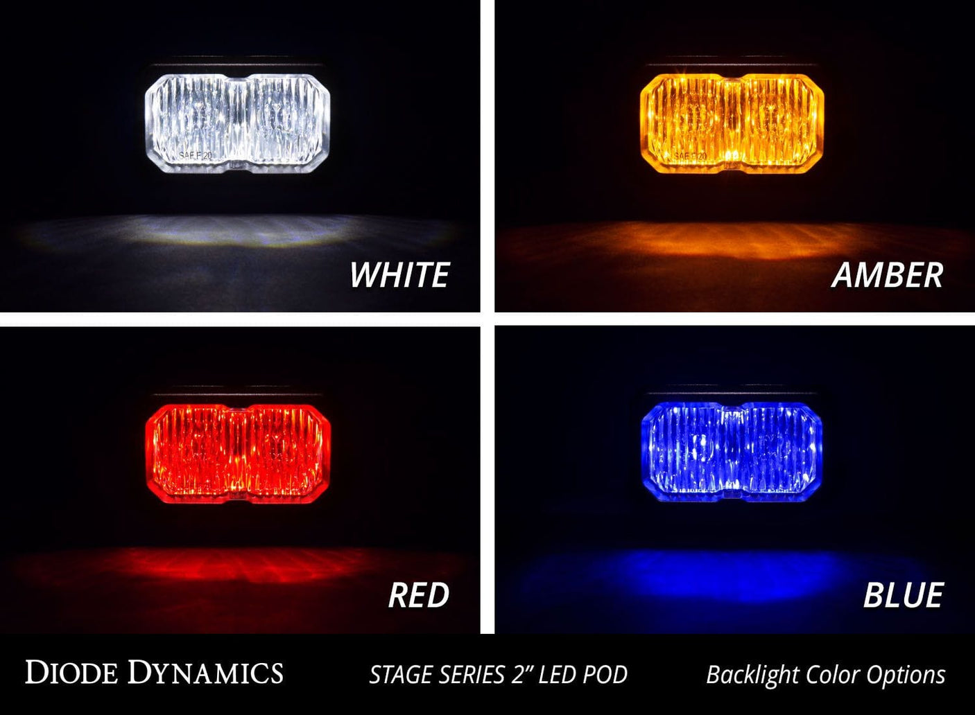 Diode Dynamics Stage Series 2" SAE/DOT White Sport Standard LED Pod (Pair)