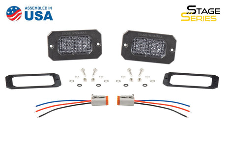 Diode Dynamics Stage Series 2" SAE White Sport Flush Mount LED Pod (Pair)