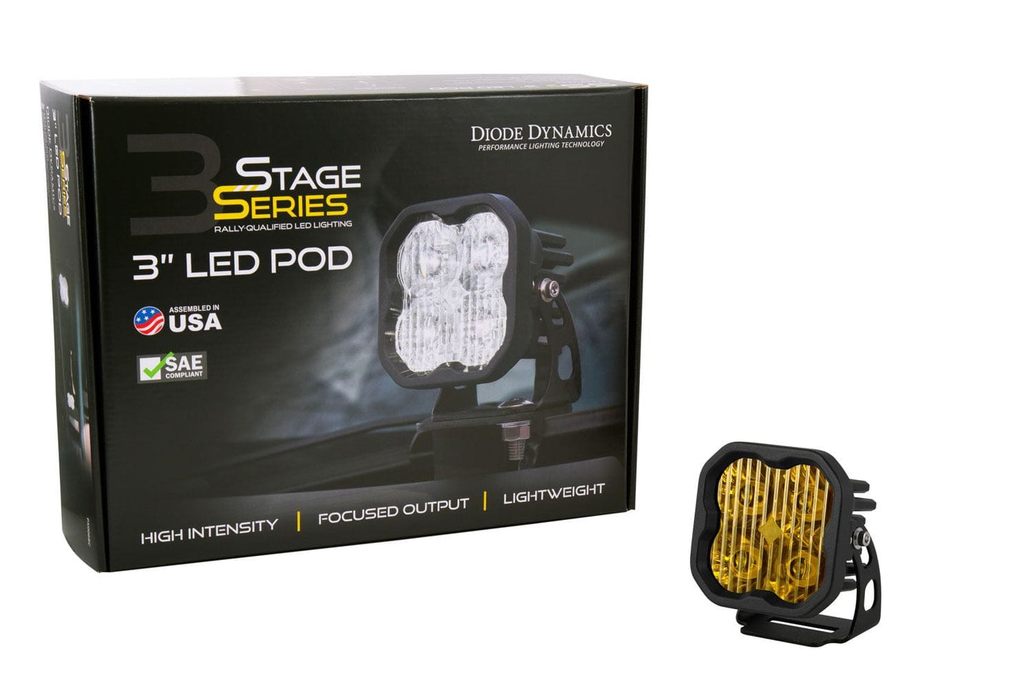 Diode Dynamics Stage Series 3" SAE Yellow Pro LED Pod (One)