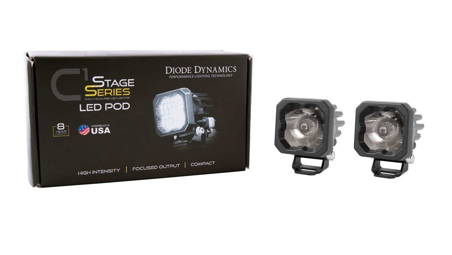 Diode Dynamics Stage Series C1 White Pro Standard LED Pod (Pair)