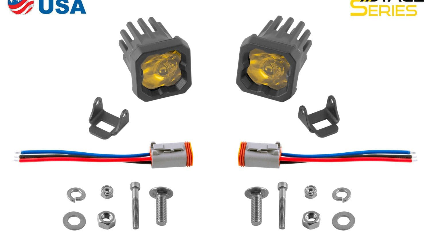 Diode Dynamics Stage Series C1 Yellow Pro Standard LED Pod (Pair)