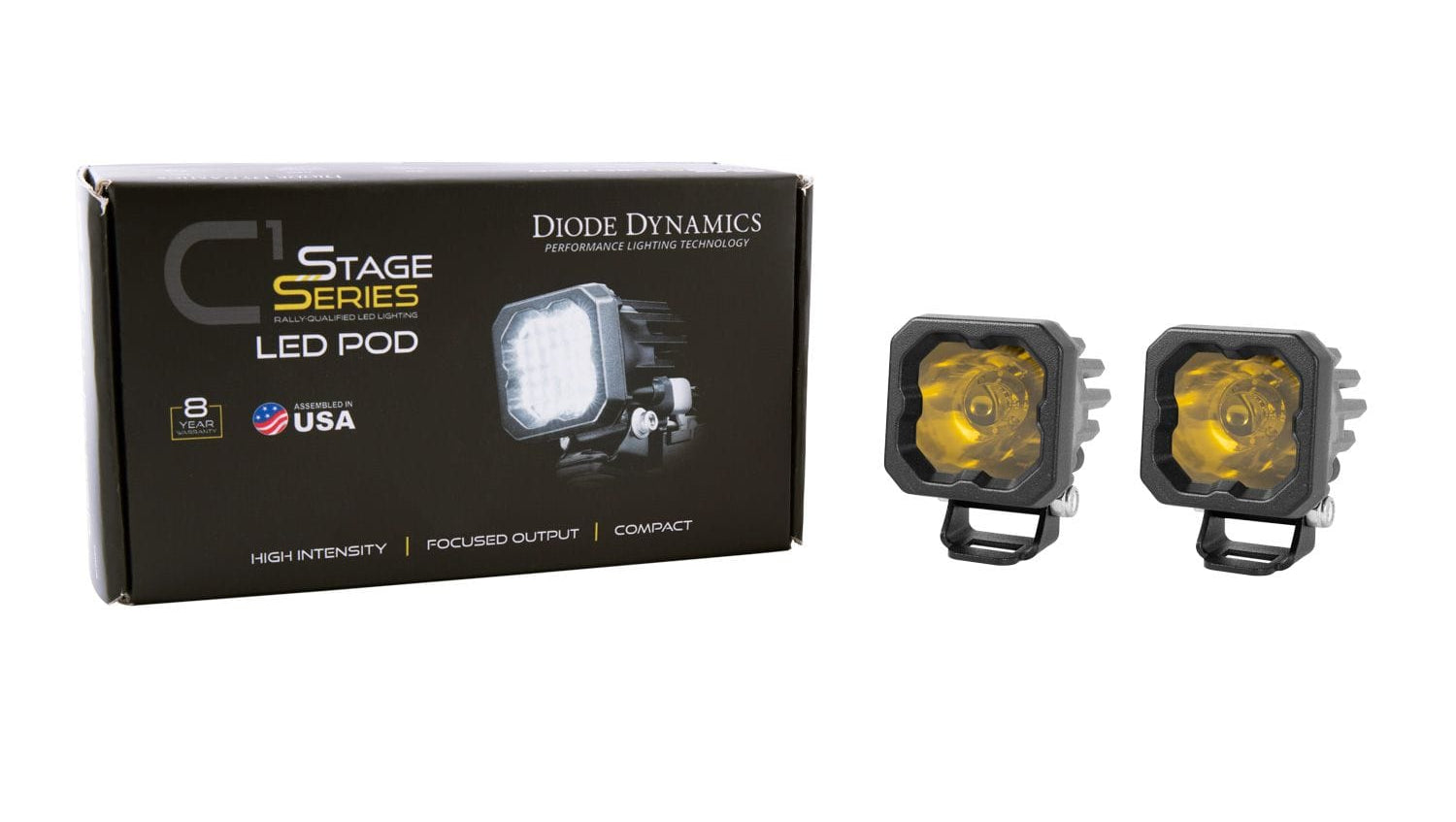 Diode Dynamics Stage Series C1 Yellow Pro Standard LED Pod (Pair)
