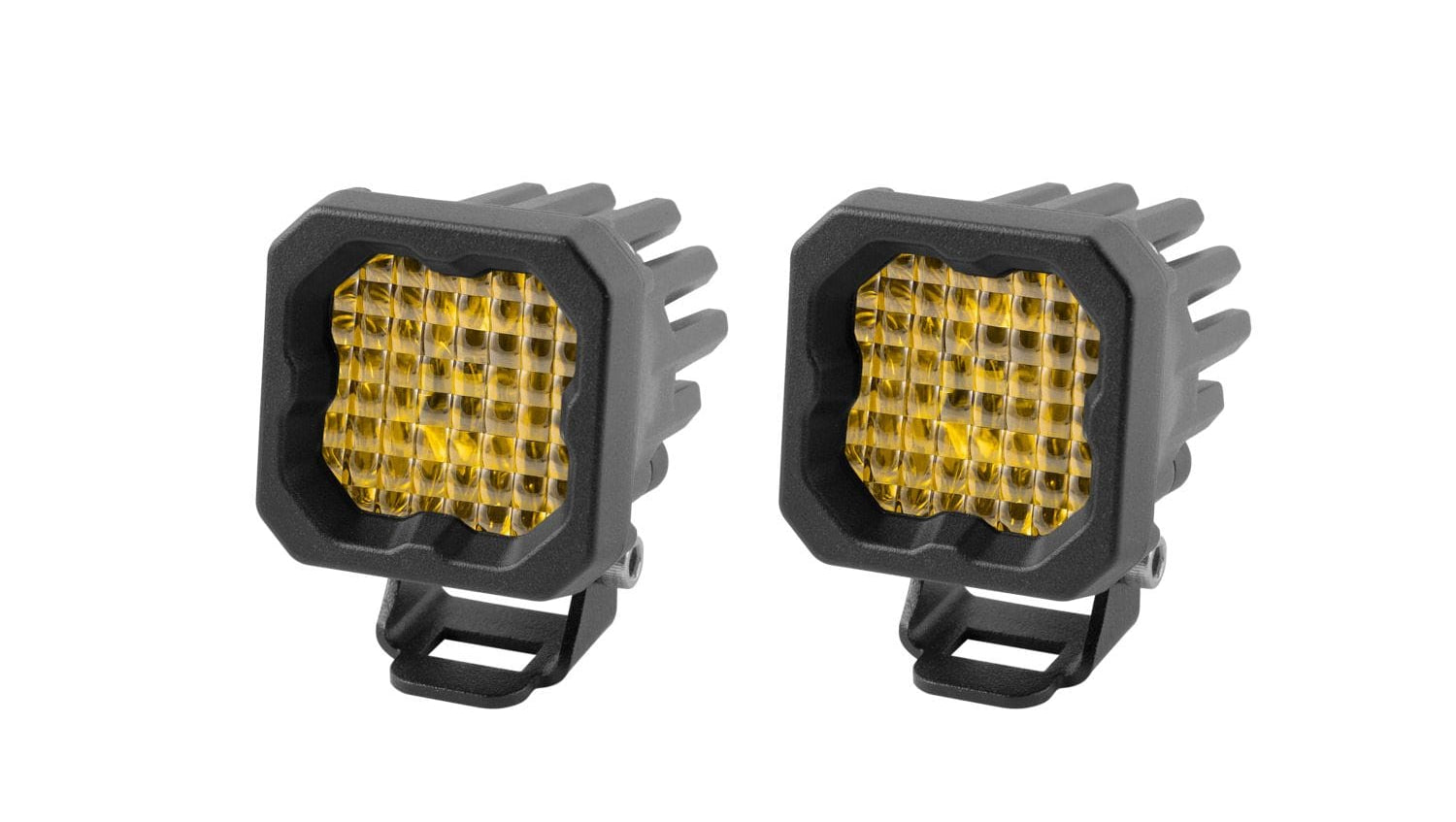 Diode Dynamics Wide / Amber Stage Series C1 Yellow Pro Standard LED Pod (Pair)