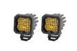 Diode Dynamics Wide / Amber Stage Series C1 Yellow Pro Standard LED Pod (Pair)