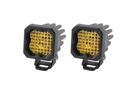 Diode Dynamics Wide / Amber Stage Series C1 Yellow Pro Standard LED Pod (Pair)