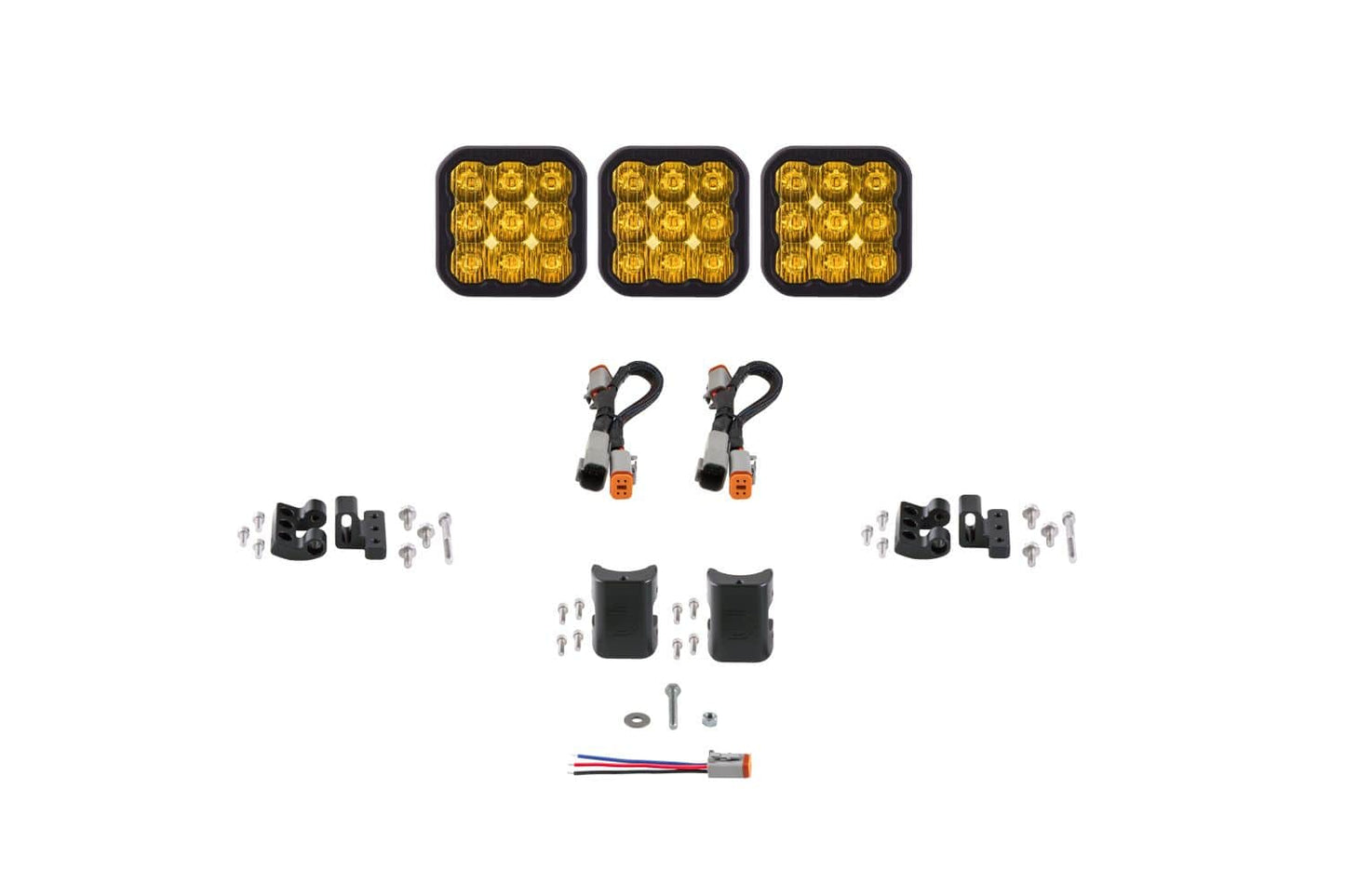 Diode Dynamics Yellow Driving / Sport SS5 CrossLink 3-Pod LED Light Bar (One)